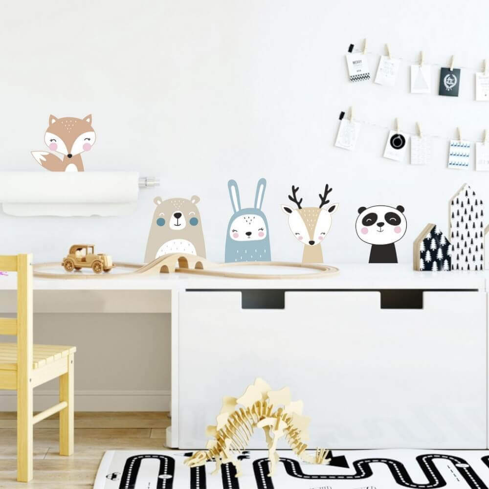Animaux - stickers en textile pour chambre d'enfant
