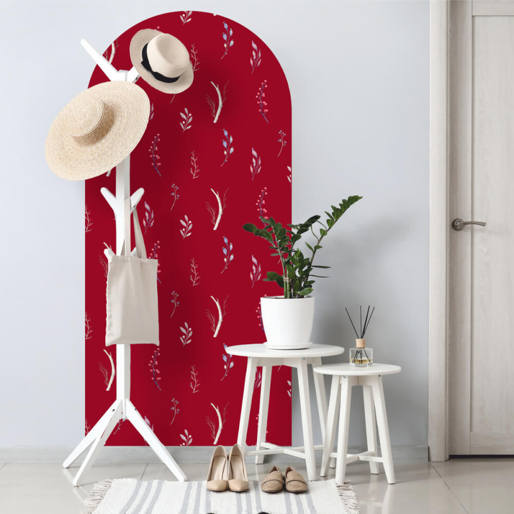 Autocollant mural pour entrée – Arc floral décoratif