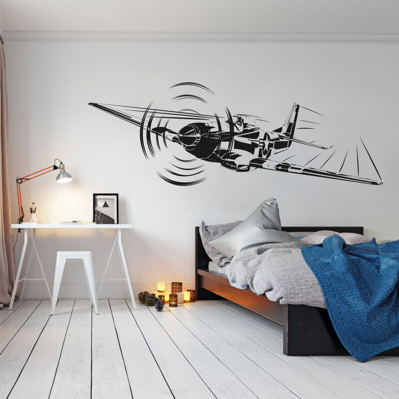 Avion - Autocollant mural