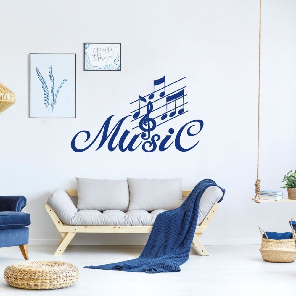 Sticker mural avec les notes de musique