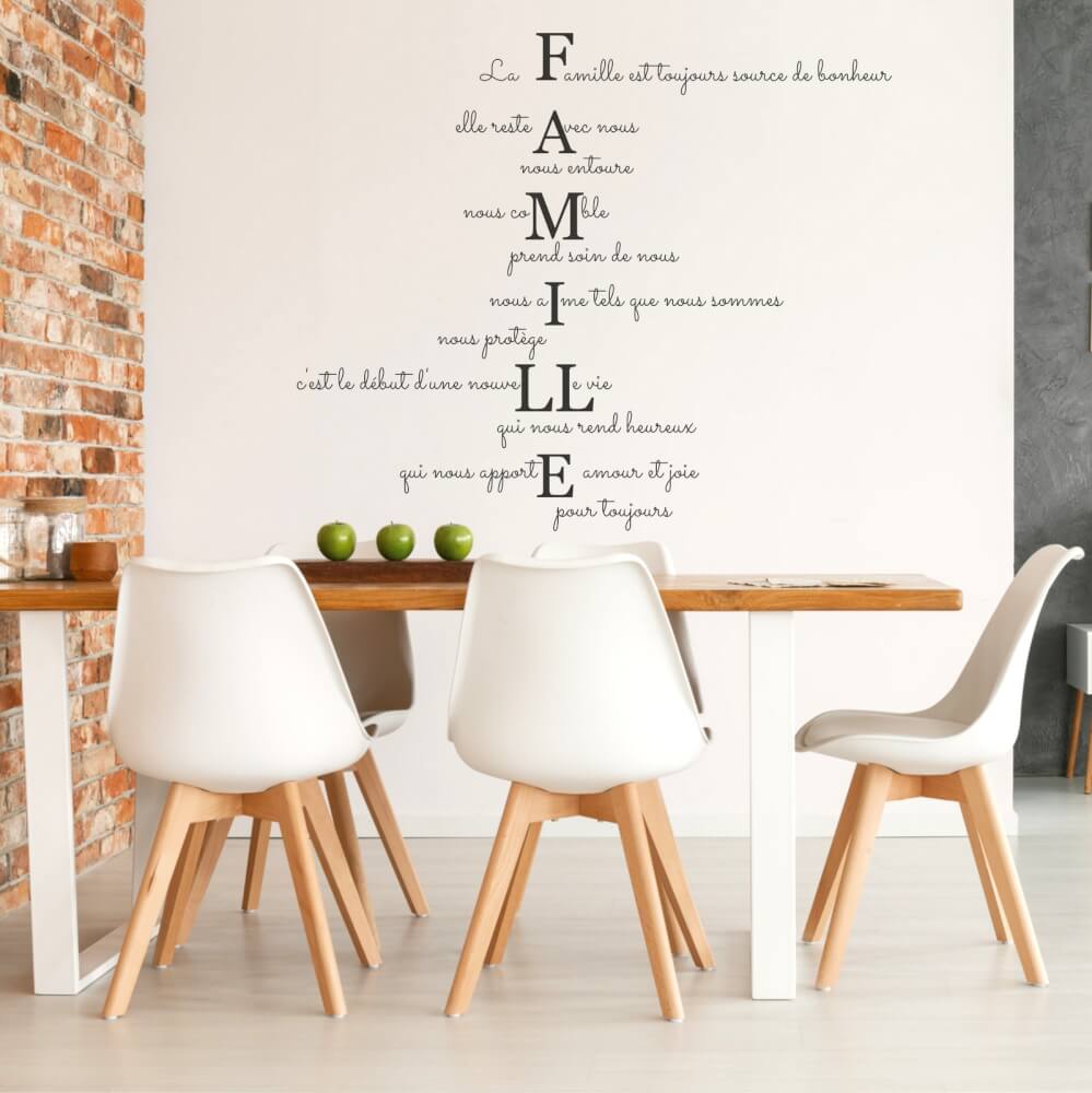 Sticker mural pour la famille avec effet mat – Déco INSPIO idéale