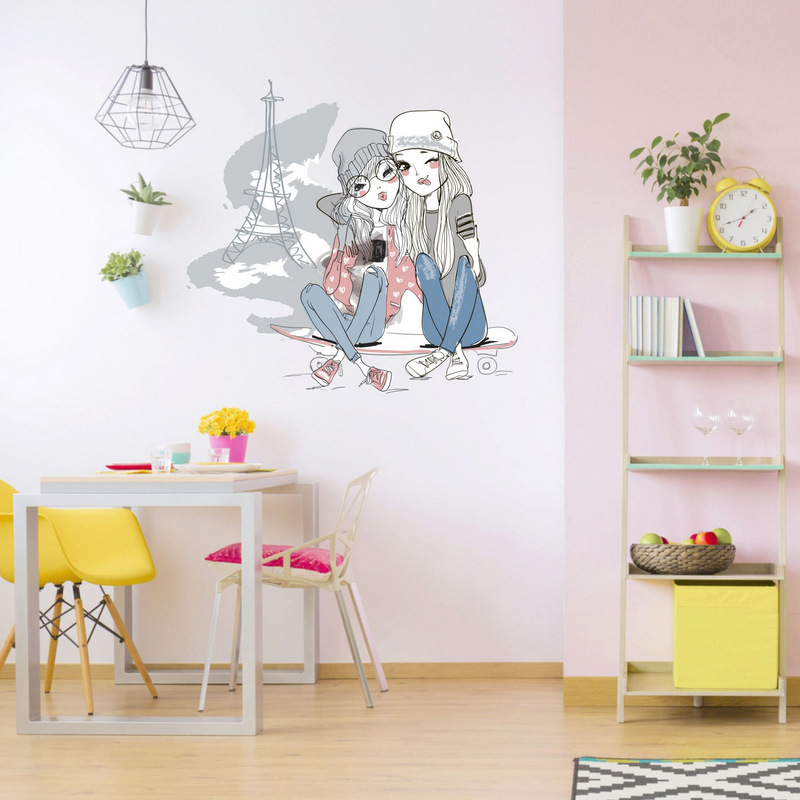 Autocollant mural pour décoration de chambre de fille • Petites