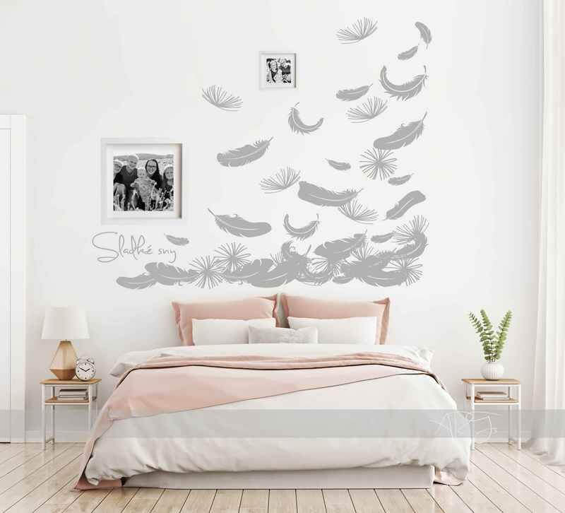 Sticker mural - Les plumes pour la chambre à coucher 