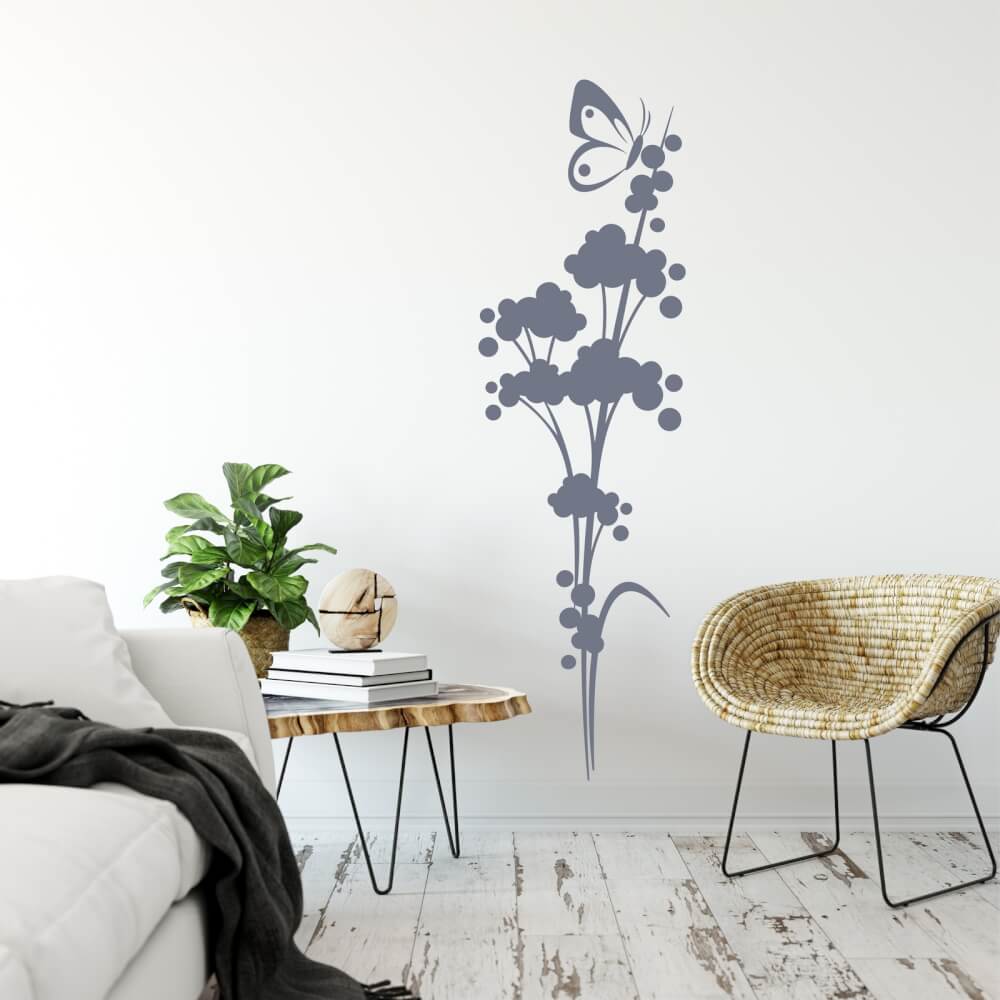 Sticker mural - Papillon sur la plante