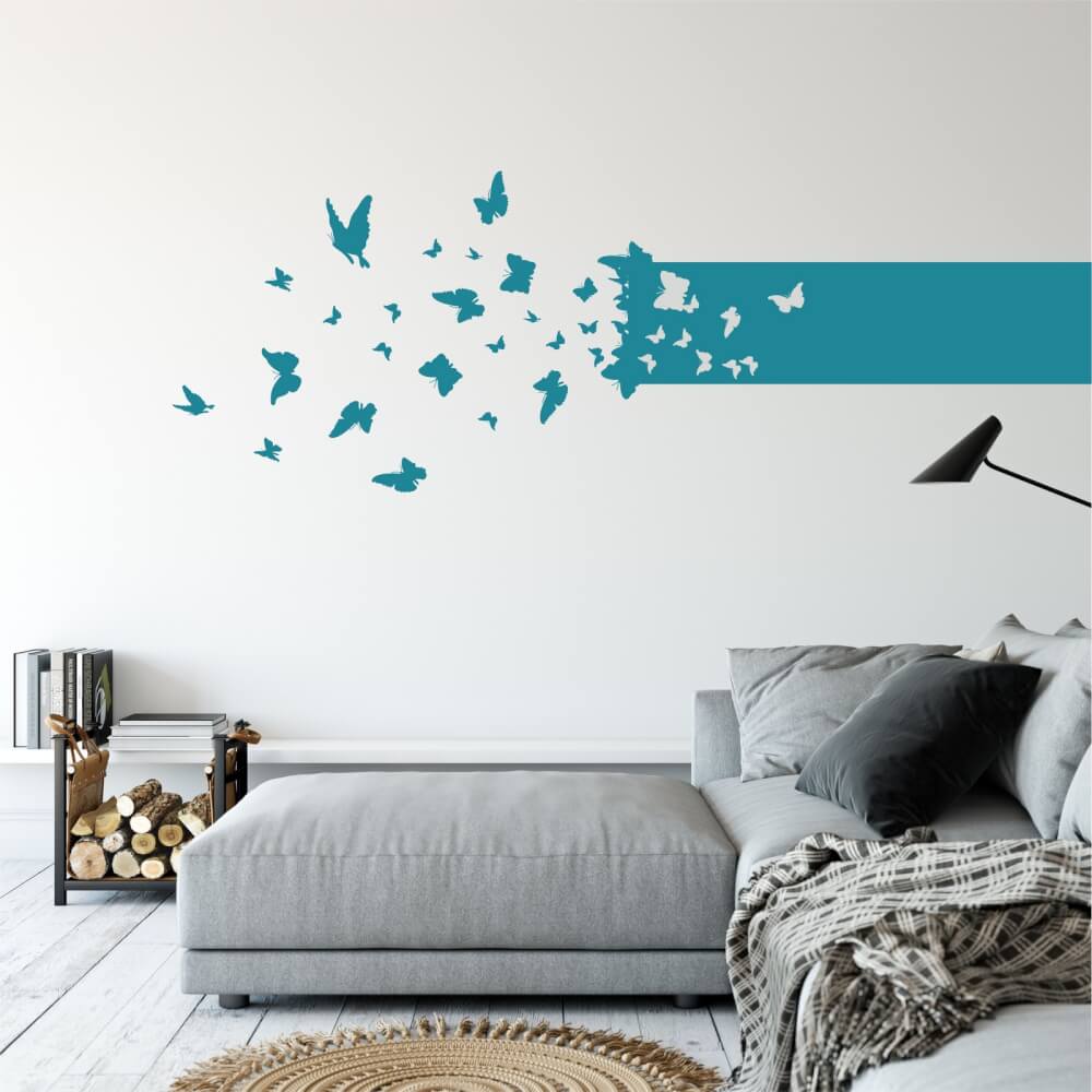 Sticker mural - Papillons volants bande