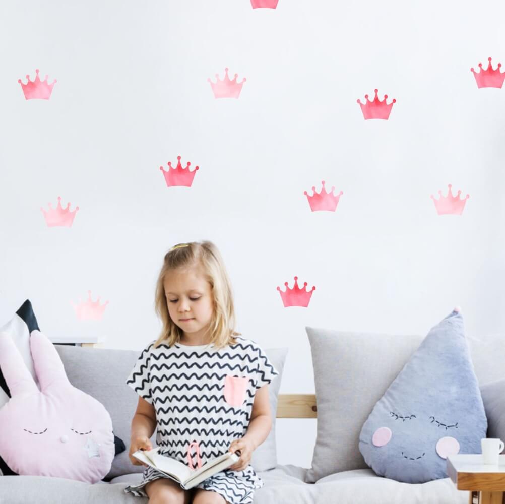 Stickers COURONNES roses pour princesses