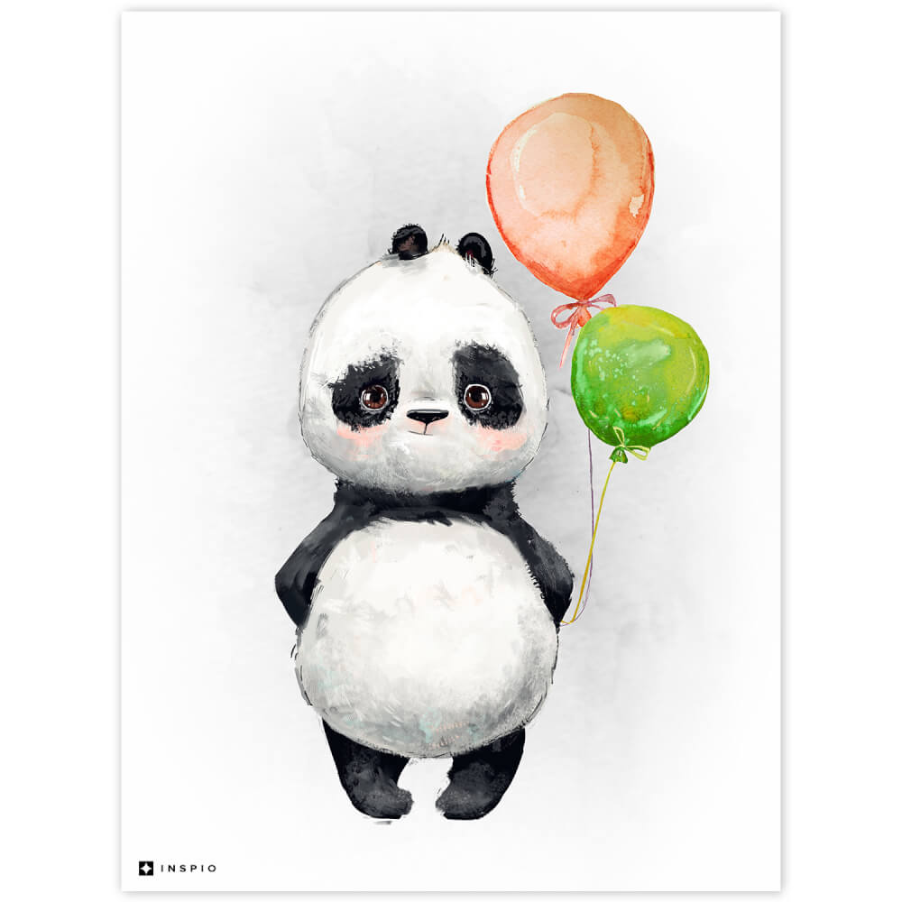 Panda avec des ballons pour la chambre d'enfant