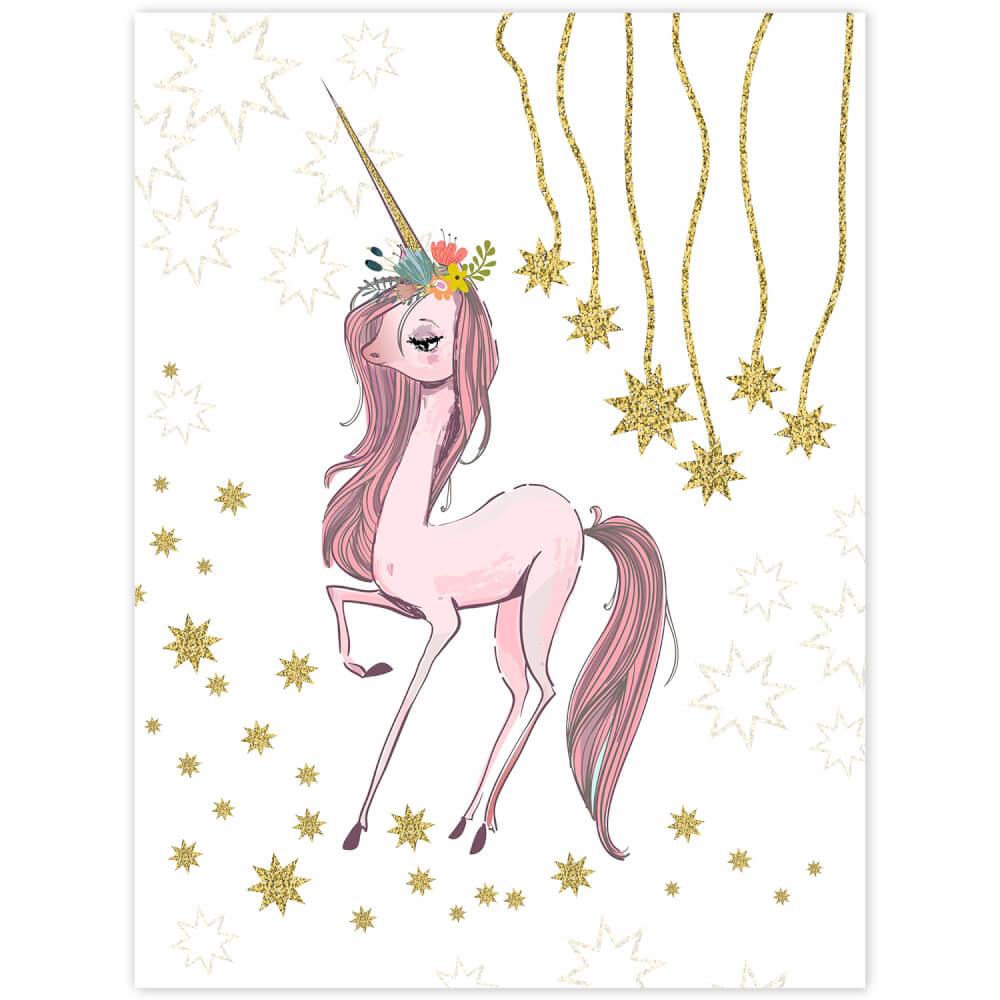 Tableau pour filles - La licorne et les étoiles